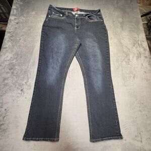 Red Rivet Jeans Womens 20W Dark Denim Stretch Straight Leg Embellished Pockets